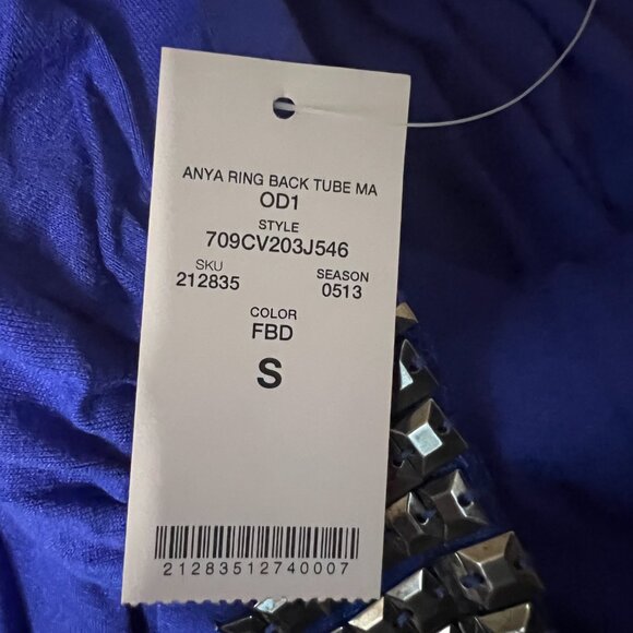 2b Bebe Blue Strapless Maxi Dress with Studded Detail – Size S - Picture 8 of 8